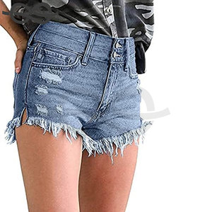 Pantalones Cortos Vaqueros Elásticos de Cintura Media con Volantes para Mujer, Transpirables, Lavados, Estilo Casual de Verano, los Más Vendidos, Precio de Fábrica al Por Mayor - Product Image 6