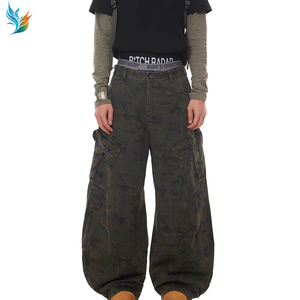 Uomini di alta qualità Streetwear in cotone poliestere traspirante a gamba dritta tasche oversize <span class=keywords><strong>pantaloni</strong></span> Cargo mimetici - Product Image 1