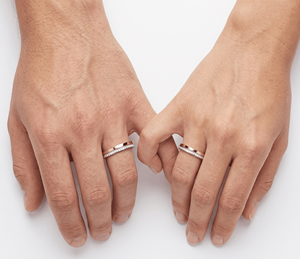 Anillos de Boda Clásicos con Diamantes, Anillos de Pareja con Diamantes Redondos de Corte Brillante, Diamantes Naturales y Cultivados en Laboratorio - Product Image 4