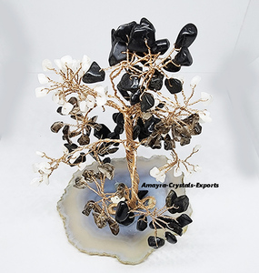 Árbol de lapislázuli con gema, piedra semipreciosa curativa, con ágata gris, para regalo, compra de cristales de Amayra - Product Image 6