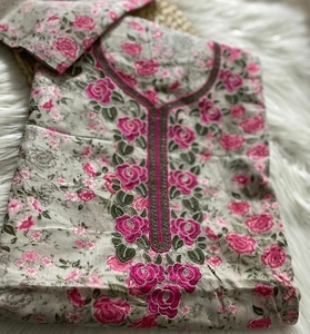 Vestido Mukhawar de Algodón Puro Indio con Dupatta de 4 Yardas, Estilo Árabe, Corte Holgado, Vestido Tradicional para Mujer, para un Look Elegante - Product Image 2