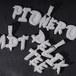 Fine Jewelry Pendant Charms 925 <b>Sterling</b> <b>Silver</b> Iced Out Custom D VVS Moissanite Letter Pendant <b>Necklace</b> <b>Initial</b> Pendant Men - Product Image 2