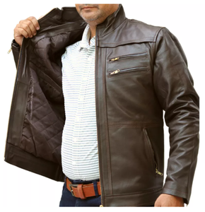 Nouvel arrivage de veste en cuir véritable mode d'hiver légère pour hommes veste d'extérieur de haute qualité pour hommes - Product Image 4