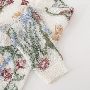 Pull en coton rayé à manches longues pour femme, décontracté, anti-froissement, avec logo personnalisé 2025, tricot d'automne - Product Image 3