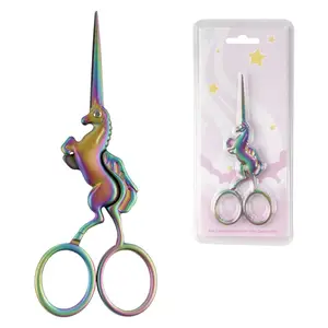 Scissors Artwork Handicraft Diy Tool Material Rainbow Stainless Steel Scissors Wholesale Stork Scissors