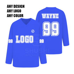 2025 Confortable Respirant Imperméable 100% Polyester Couleur personnalisée Nom de l'équipe personnalisé Prix bas Vente chaude Logo personnalisé Hockey sur glace - Product Image 1