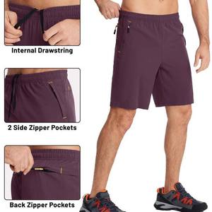Vêtements pour hommes en polyester respirant à logo personnalisé avec ceinture élastique et entrejambe de 5 pouces Short en polyester personnalisé avec poches à vendre - Product Image 6