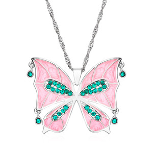 สร้อยคอผีเสื้อ Medsor Exquisite ประดับด้วยคิวบิกเซอร์โคเนียหลากสีสัน ดีไซน์เรขาคณิต วัสดุโลหะผสมและทองเหลือง เหมาะสำหรับเป็นของขวัญ สร้อยแบบกล่องทันสมัย - Product Image 5