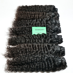 Venta al por mayor 100% Remy extensiones de cabello humano virgen sin procesar indio rizado negro templo pelo onda Natural suelta onda profunda - Product Image 1