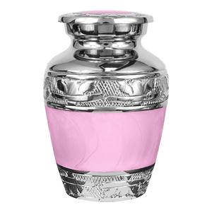 Urna de recuerdo de cremación de latón con esmalte rosa y acabado pulido Mini urnas de recuerdo de cenizas humanas de alta calidad - Product Image 1