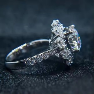 Bague Solitaire 14k 18k Lab Grown Diamond Bague de fiançailles Qualité 925 Silver Lab Grown Diamond Wedding Ring For Women - Product Image 5