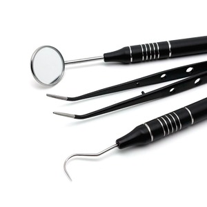 Kit de Exploración Dental de Acero Inoxidable de Grado Médico, 3 Piezas, Recubierto de Negro, Reutilizable, Instrumentos Manuales de Cirugía Dental, CE - Product Image 2