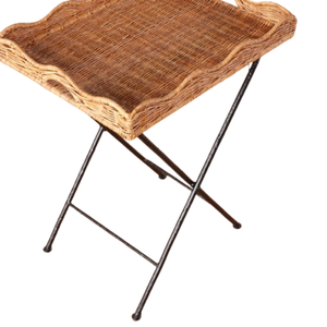 Bandejas de mimbre natural Handwicker con pata de acero inoxidable bandeja de servicio para bar restaurante Hotel al por mayor de la fábrica de Vietnam - Product Image 2