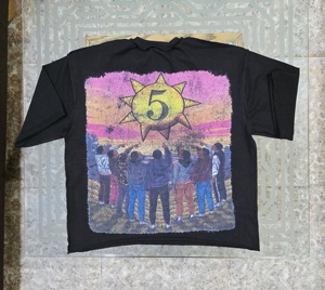 Camiseta de algodón con estampado gráfico DTG para hombre, ropa de calle personalizada, suministro de fábrica OEM, Material cómodo de manga corta a la moda - Product Image 1