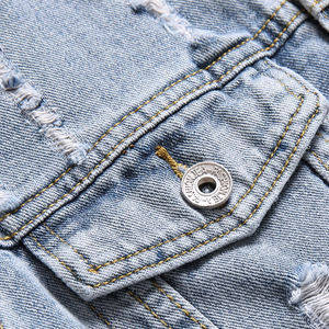 Meilleures ventes Veste en jean élégante à manches longues Vente en gros de vestes en jean vierge pour hommes OEM - Product Image 4