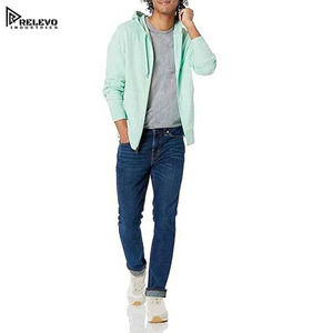 Sudaderas con Capucha Transpirables para Hombre, Ropa Básica con Cierre, Sudaderas con Estampado Puff 100% Algodón - Product Image 4