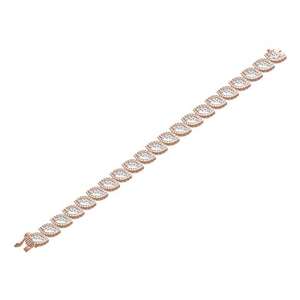 5 Ct Round Cut Lab Grown Diamond Marquise Shaped Tennis Bracelet, Luxury Statement Jewelry, <b>Solid</b> 14k White/Yellow/Rose <b>Gold</b> - Product Image 1