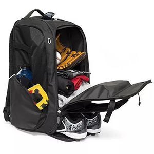 New Best Durable Custom Wholesale Baseball Softball Equipment <b>Bag</b> <b>Wheels</b> Catchers Roller Player Quick Dry Nylon 50-70L Shoulder - Product Image 2