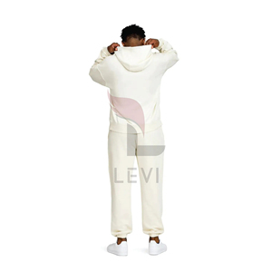 Chándal de lana de color sólido de excelente calidad de fabricante, chándal holgado personalizado, chándal deportivo de algodón para hombre, conjunto Unisex - Product Image 2