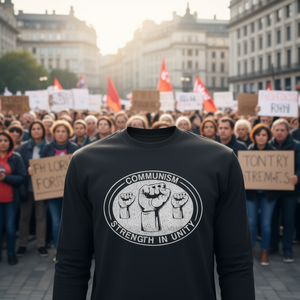 Camiseta de Manga Larga de Apoyo al Comunismo, Producto Promocional con Mensaje de Fuerza en Unidad - Product Image 3