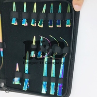 Kit de Coiffure Professionnel HOOPER COMPANY pour Usage Commercial – Outils d'Extension de Cheveux Multicolores en Acier Inoxydable, Incluant Pinces et Aiguilles