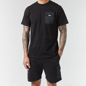 Custom t Shirt <b>Shorts</b> Set Cotton Polyester Blend Plain Dyed Men's Printed 2 Piece <b>Shorts</b> and t Shirt Set - Product Image 1