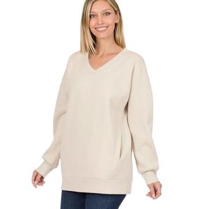 Sweat à capuche et sweat-shirt surdimensionné pour femme survêtement tricoté léger de taille XS avec col à capuche en gros - Product Image 6