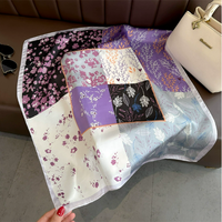Écharpe carrée pour femme, accessoire de mode printemps, 70x70, douce, légère, élégante, polyvalente