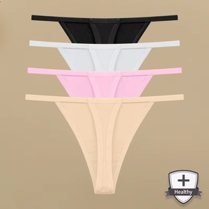 1 unidad de tanga de algodón para mujer, sexy, de cintura fina, sin costuras, de tiro medio, deportiva, con espalda en T, antibacteriana y transpirable - Product Image 4