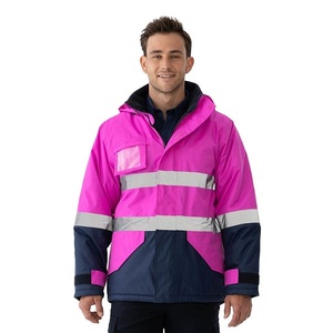 Wholesale Men's High Visibility Safety <b>Jacket</b> Reflective Workwear <b>Hi</b> <b>Vis</b> Construction Road Work <b>Waterproof</b> Custom <b>Jacket</b> - Product Image 1