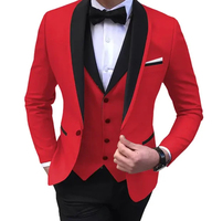 Costume d'affaires 3 pièces slim pour homme, bleu foncé, imperméable et respirant, avec pantalon à braguette boutonnée, prix d'usine de gros pour adultes