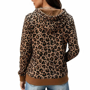 2026 Fashion Leopard Print Women Hoodies Casual <b>Long</b> Sleeve Pullover <b>Sweatshirt</b> Pocket Streetwear <b>Ladies</b> Animal Print Tops - Product Image 2
