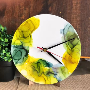 Horloge murale légère en résine époxy Résine époxy Salon meilleur qulatiye Meubles Décoration intérieure Horloge murale personnalisée meilleur - Product Image 1