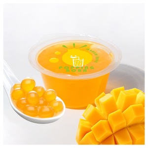 Venta caliente profesional Mango Sabor Popping Boba Topping Tapioca Ball 120g Listo para comer Estilo instantáneo Té de burbujas Ingredientes - Product Image 1