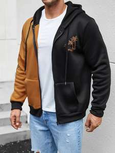 Las mejores sudaderas con capucha de invierno ligeras informales para hombre, diseño de cremallera con capucha teñida lisa, ropa de calle de lana de alta calidad - Product Image 4