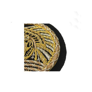 Badge de conception de tête brillante, fournisseur en gros, meilleure qualité, badge brodé à la main en fil de bullion - Product Image 1