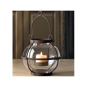 Contemporary handcrafted metal <b>candle</b> lantern modern artistic <b>large</b> decorative steel iron aluminum piece for indoor display - Product Image 4