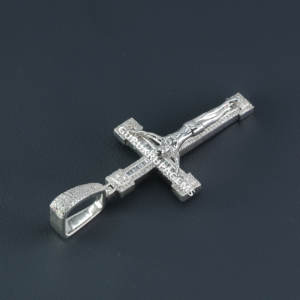 Magnifique nouveau pendentif Hip Hop en or blanc 14kt Moissanite diamant clouté pendentif Hip Hop avec clarté VVS améliorée - Product Image 3