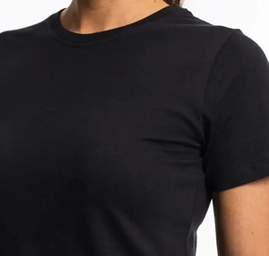 2023 Logo personnalisé imprimé blanc t-shirts haute qualité plaine femmes t-shirt femmes ample à manches courtes bambou t-shirts - Product Image 4
