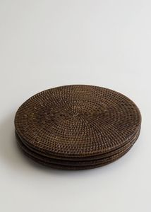 Meilleures ventes Artisanat écologique Set de dessous-de-plat en rotin brun Couleur naturelle Décoration de table Fait à la main - Product Image 6