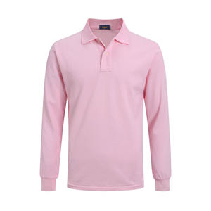 Polo de moda de algodón 100% con cuello informal de estilo estadounidense de manga larga para hombre, polos de algodón ajustados, polos de estilo clásico - Product Image 1