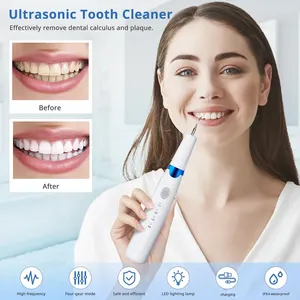 Limpador de dentes ultrassônico inteligente portátil para branqueamento de dentes, limpador ultrassônico doméstico sem fio