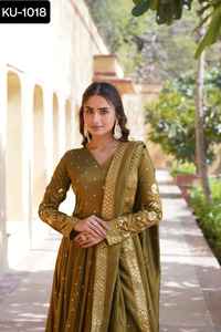 Bollywood Style Designer <b>Wedding</b> Fatoumestival Wear Georgette Anarkali Gowns With Fancy Dupatta Set Foe <b>Women</b> <b>Wedding</b> Wear <b>Suit</b> - Product Image 2