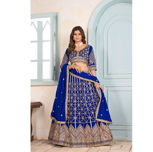 Lehenga Choli de diseñador con Secuencia de codificación de bordado, ropa de fiesta de trabajo Lehenga Choli para mujer a precio asequible - Product Image 1