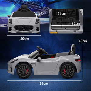 AIYAPLAY 12V Maserati Gran Turismo Folgore Coche para niños con control remoto, edad 3-5 años, gris - Product Image 3