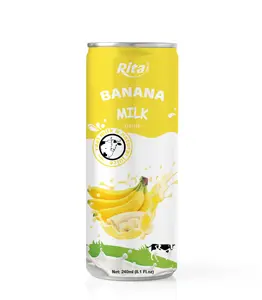 Best Seller Tropical Natural Drink 240ml Canned Best natrual Banana juice real milk drink From Vietnam Beverage factory price