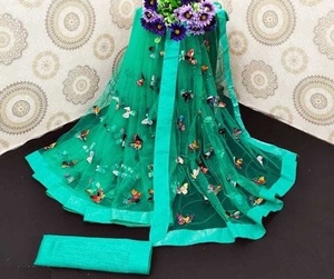 Boutique indienne Bollywood Designer rose numérique Net Moti travail imprimé Saree exclusif FAncy dernière qualité Premium Saree sari - Product Image 2