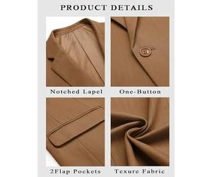 Traje de Tweed para hombre Blazer Smart Casual Business Tuxedo hombres trajes para boda con pantalones Slim Fit Street chaqueta de invierno marrón - Product Image 6