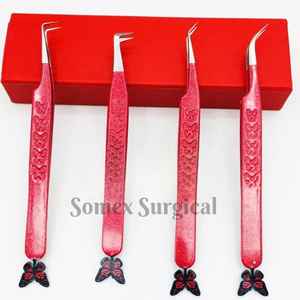 Pinzas de Punta de Fibra de Alta Calidad para Pestañas, Acero Inoxidable con Dijes de Mariposa - Product Image 4