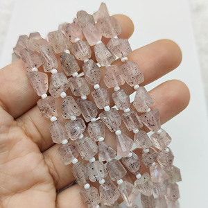 8 pouces en vrac naturel à facettes pépites de pierres précieuses forme perlée brin 2 carats indien pour la fabrication de bijoux - Product Image 6